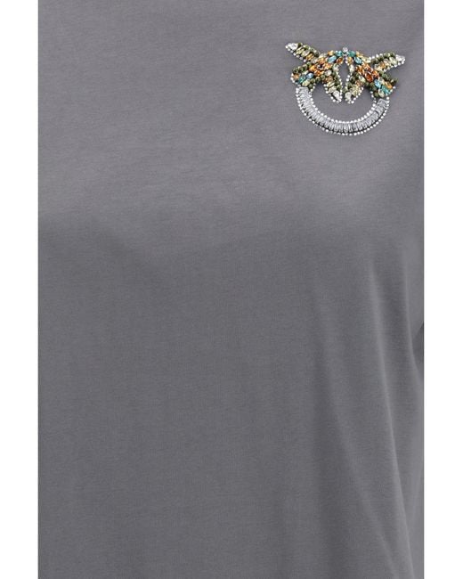 Pinko Gray T-Shirt Strepitoso