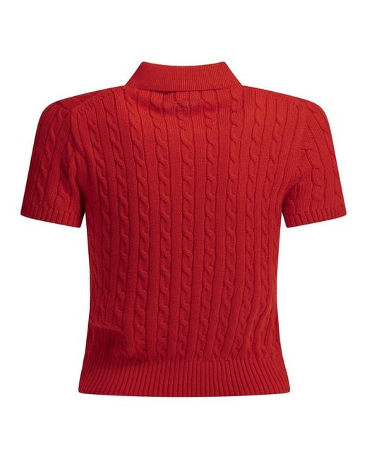 Polo Ralph Lauren Red Knitted Polo Shirt With Buttons