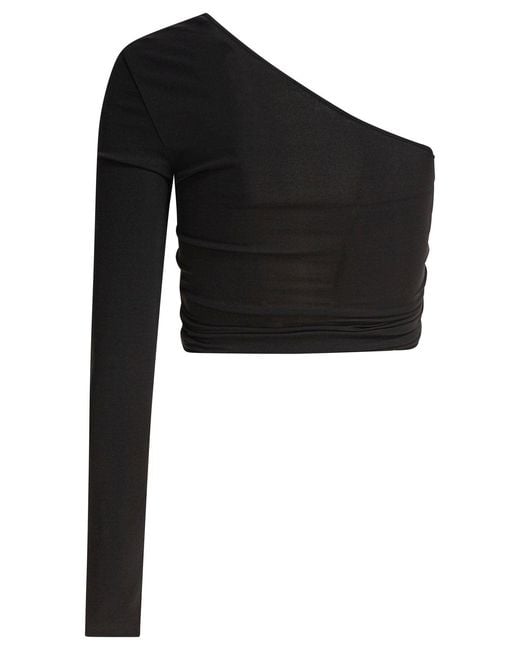 Courreges Black Elastane Top Viscose