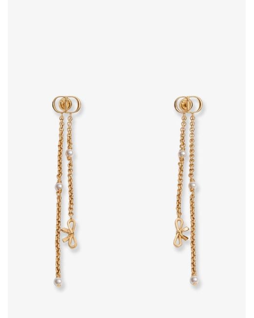 Dior White Dior Brass Earrings