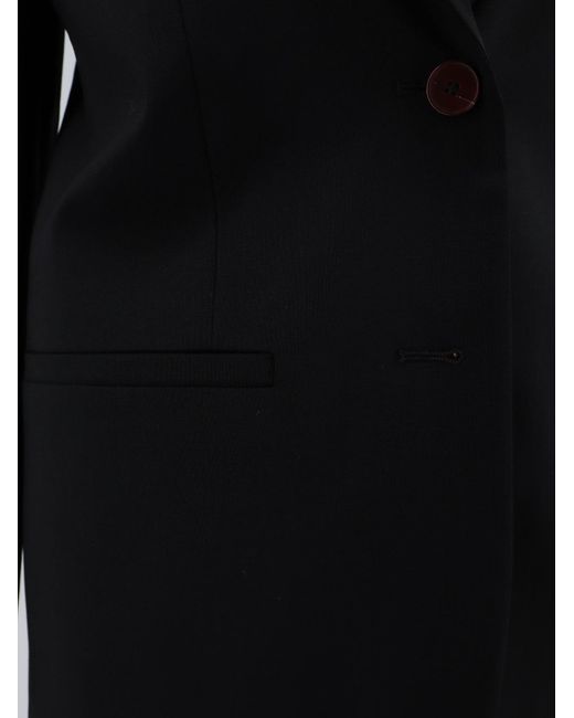 Alysi Black Single-Breasted Stretch Virgin Wool Blazer