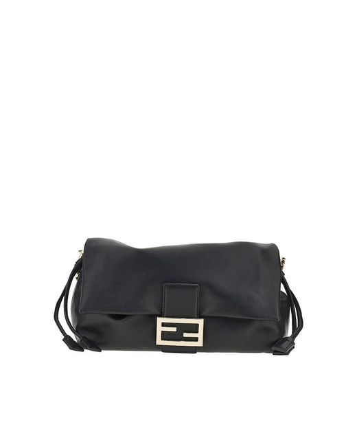 Fendi Black Medium Leather 'Baguette Soft' Bag