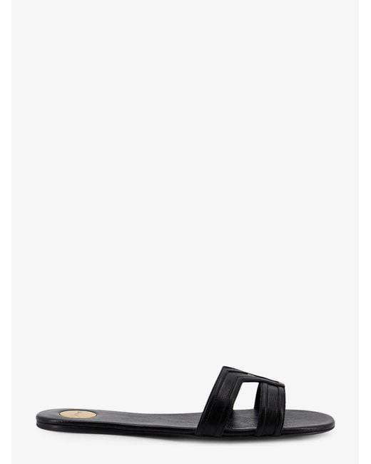 Saint Laurent White Mabrouka Leather Sandals