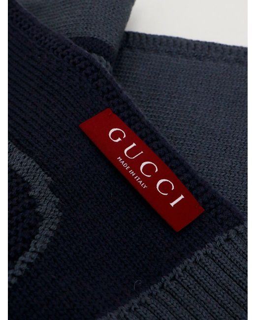 Gucci Blue Wool Scarf for men