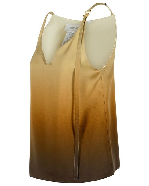 Sportmax Natural 'Some' Gradient Silk Top