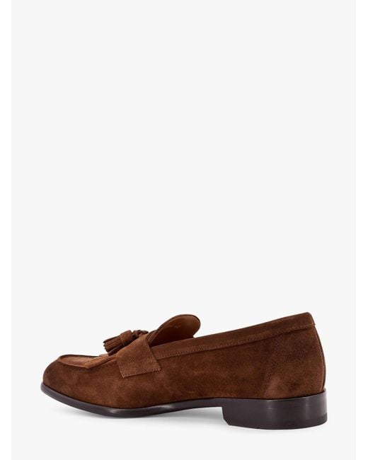 Doucal's Brown Suede Loafers With Tassels for men