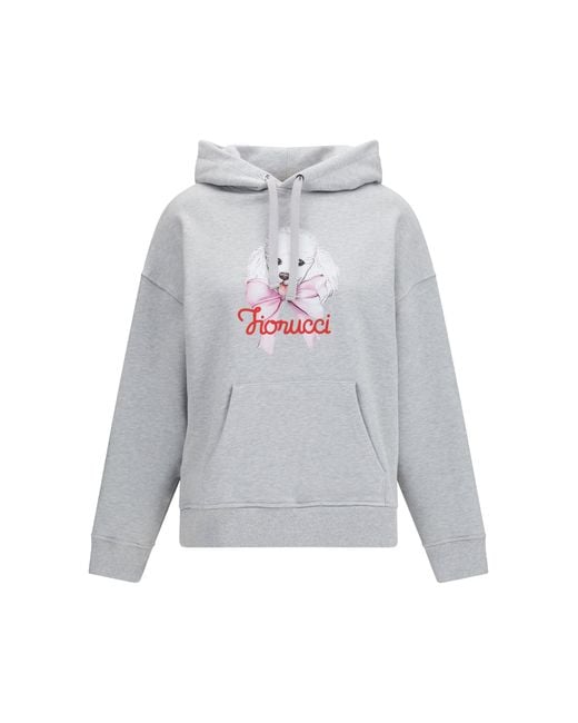 Fiorucci White Hoodie Poodle Print