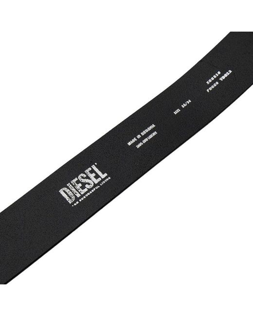 DIESEL Black 'Oval D' Leather Belt for men