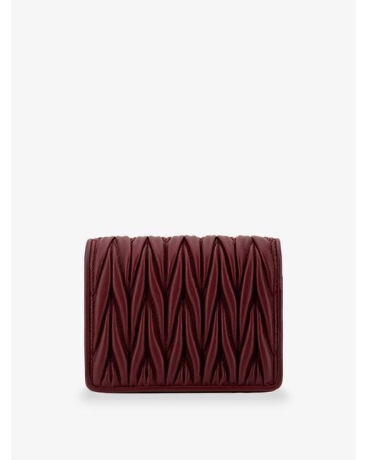 Miu Miu Purple Quilted Leather Wallet