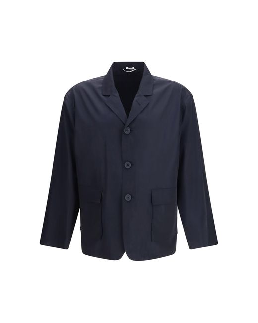 Thom Browne Blue Packable Logo Print Jacket for men