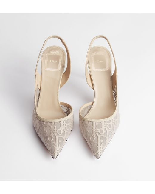 Dior White Aable 80Mm Slingback Pumps