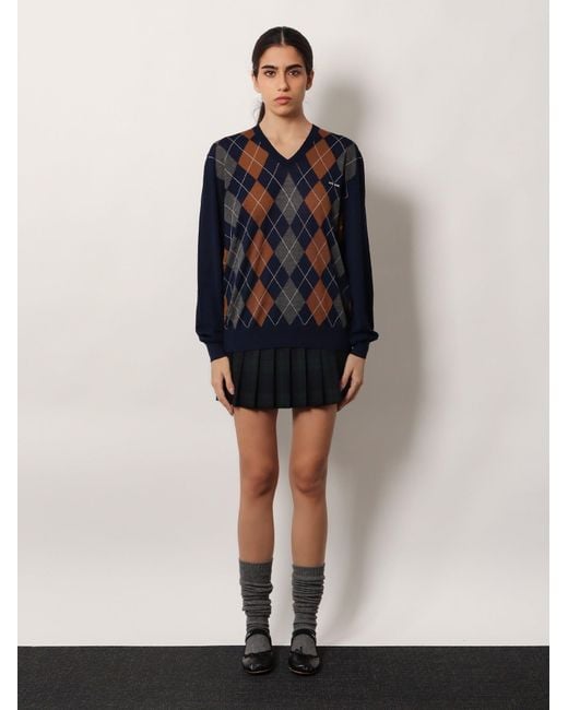 Miu Miu Blue Virgin Wool Sweater