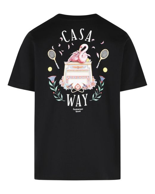 Casablanca Black 'Casaway' Cotton T-Shirt for men