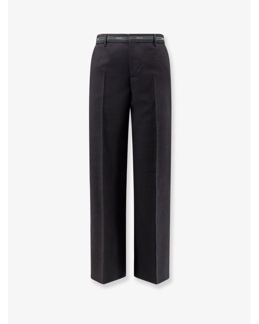 Gucci Blue Wool Trousers With Detail for men