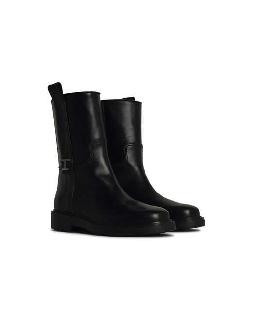 Tod's Black Leather Ankle Boots
