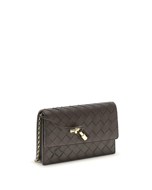 Bottega Veneta Gray Andiamo Pouch On Chain