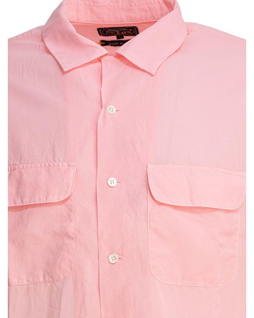 Beams Plus Pink Camp Collar Shirt Shirts for men