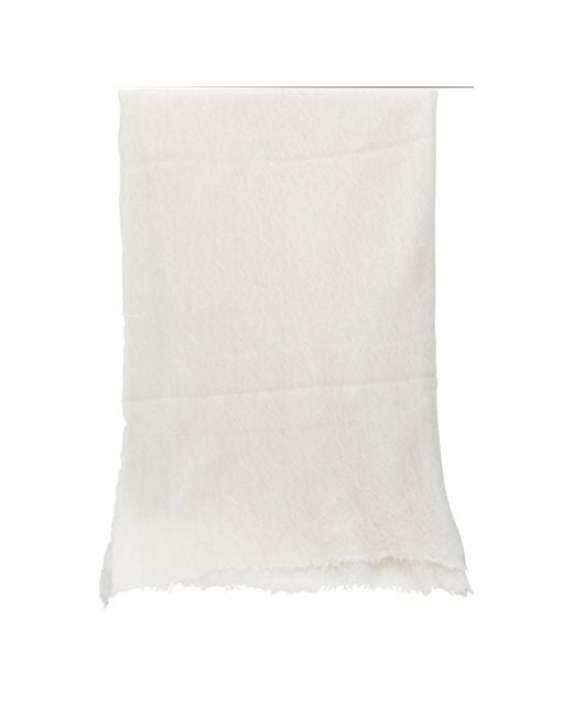 Fedeli White Cashmere Scarf
