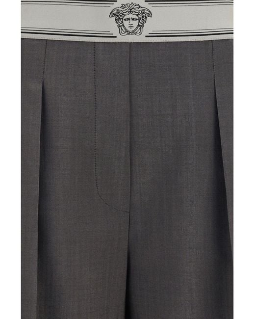 Versace Gray Wool And Mohair Pants