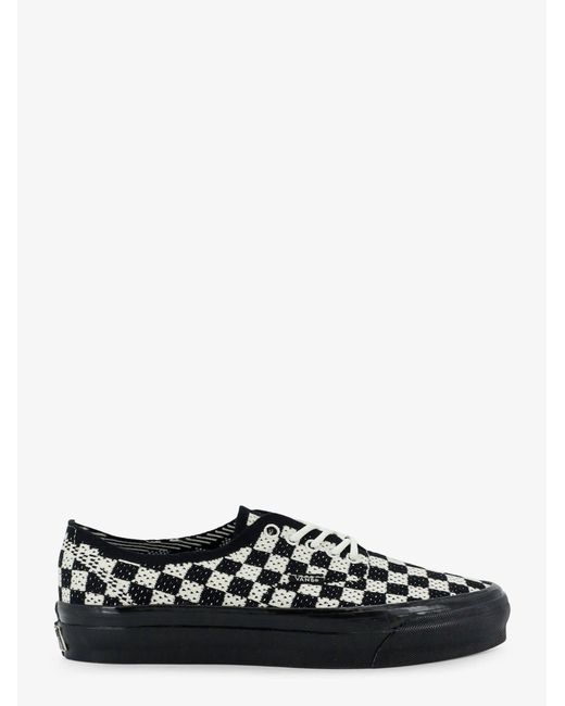 Vans Black Lx Authentic 44 Fabric Sneakers With A Checkerboard Pattern