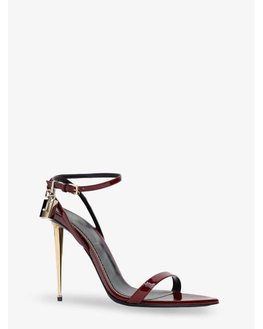Tom Ford Multicolor Patent Leather Sandals With Iconic Metal Padlock