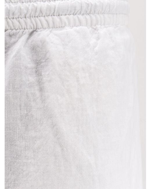 Aspesi White Ventura Linen Trousers for men
