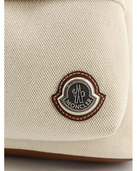 Moncler Natural Carlo Canvas Backpack With Embossed Logo for men