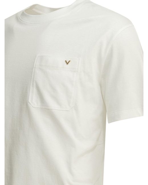 Valentino White Vltn Crew-Neck T-Shirt for men