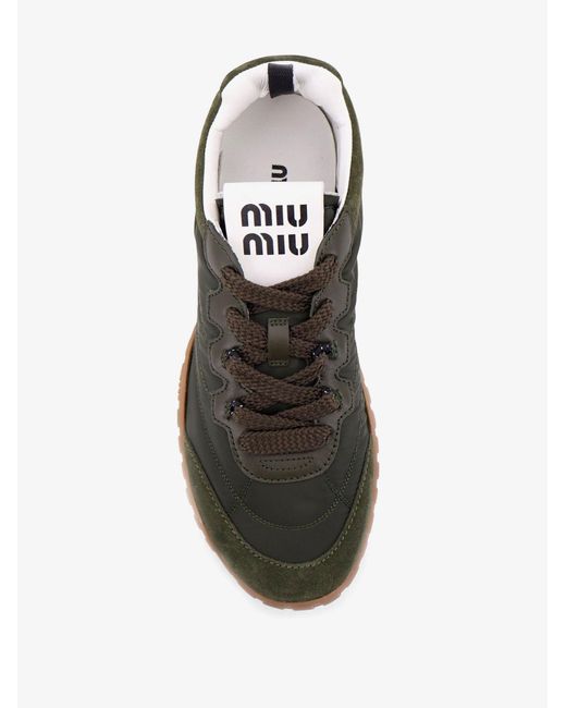 Miu Miu Black Technical Fabric And Suede Tyre Sneakers