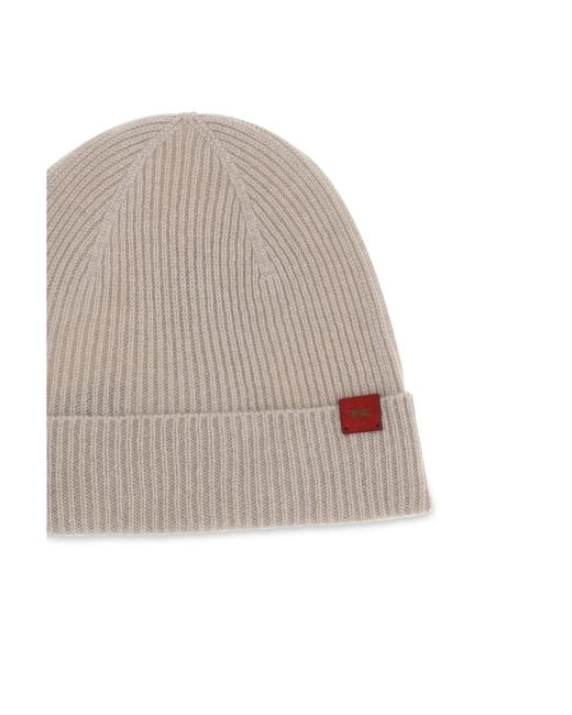 Kiton Gray Beanie Hat for men