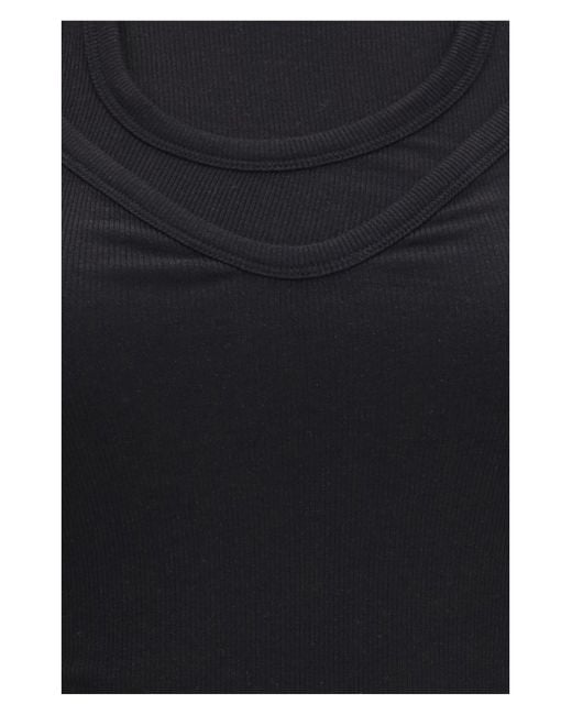 ALAINPAUL Black Tank Top Multi-Layer