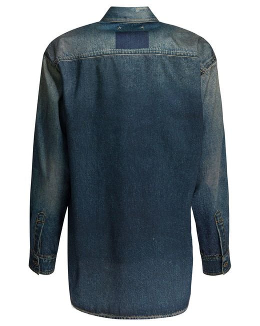 Golden Goose Deluxe Brand Blue Denim Overshirt Jacket