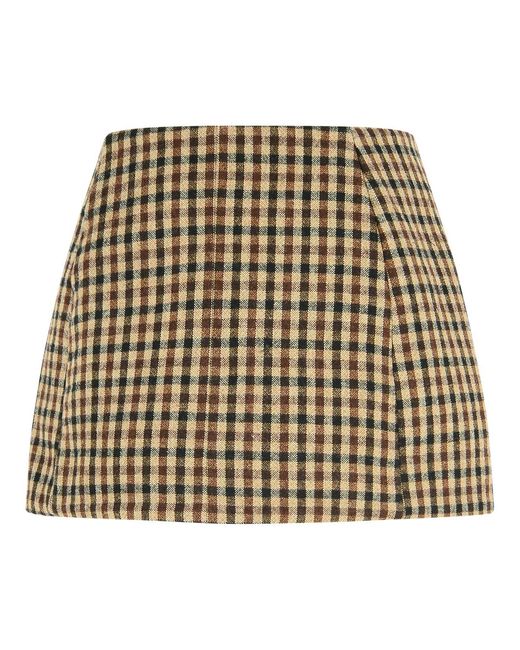Ganni Natural Wool Blend Skirt