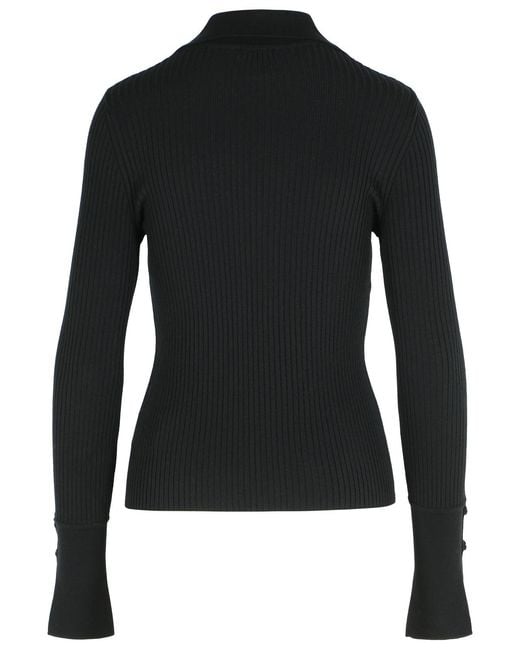 Courreges Black Polyester Blend Polo Shirt