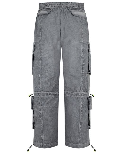 Barrow Gray Nylon Cargo Pants for men