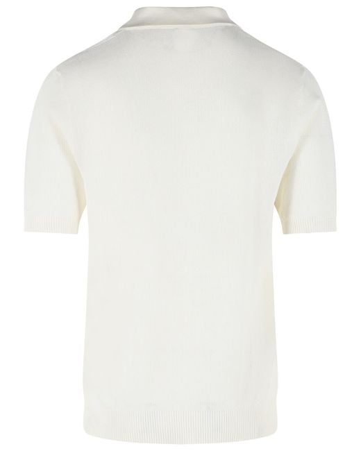 Eleventy White Ivory Cotton Polo Shirt for men