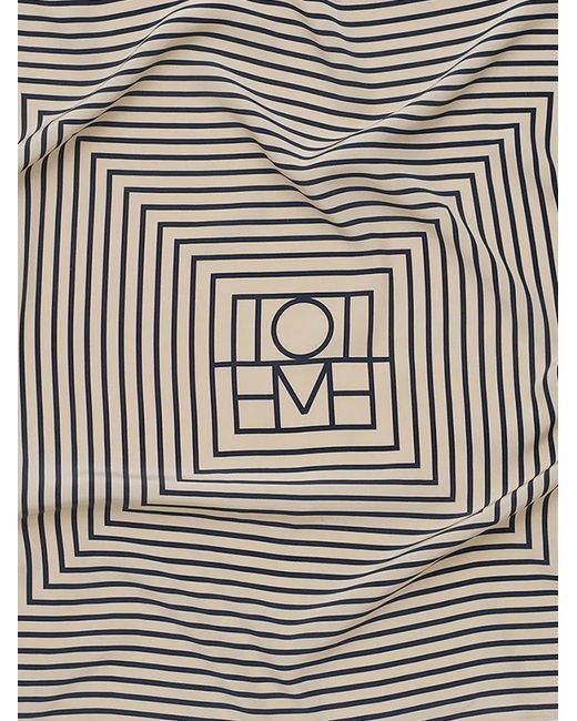 Totême Gray Signature Monogram Silk Foulard