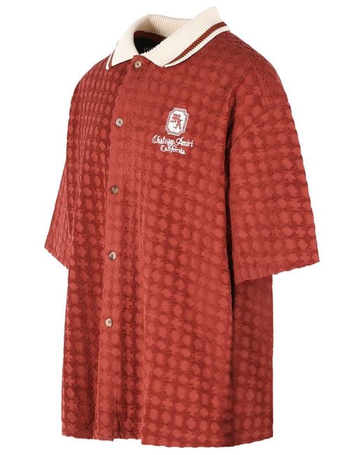 Amiri Red Brick Cotton Shirt for men