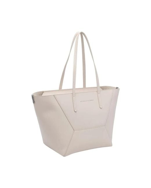 Brunello Cucinelli Gray "Duo" Small Shoulder Bag
