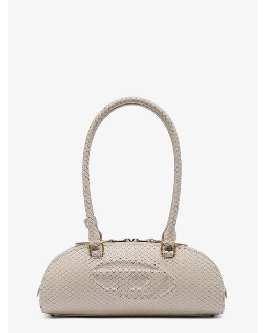 DIESEL Natural 1Dr Python-Effect Leather Shoulder Bag