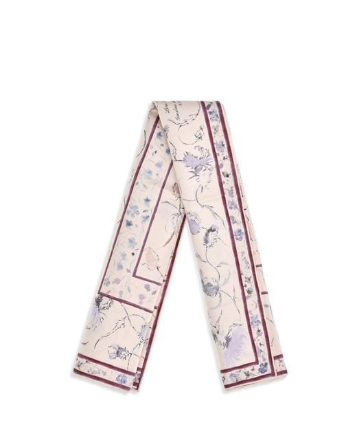 Loro Piana Pink Giardino Delle Eccellenze Silk Scarf Ivory