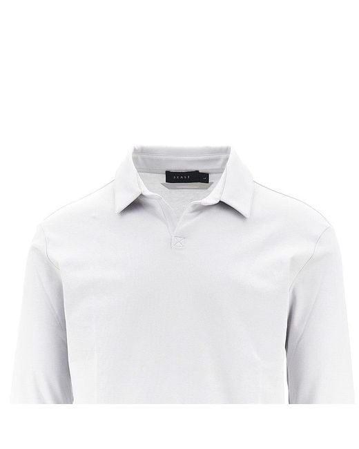 Sease White Supima Jersey Polo Shirt for men