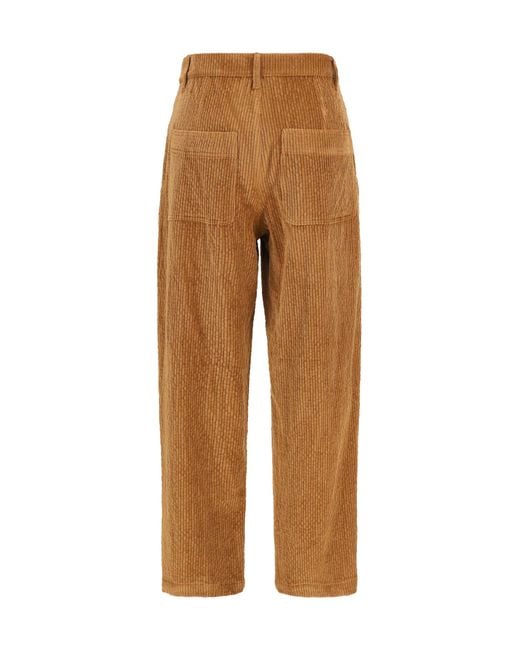 Kristina Ti Natural Straight-Leg Corduroy Pants Caramel