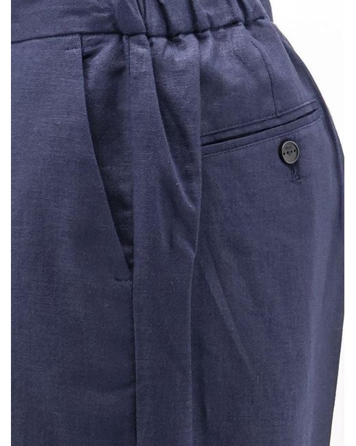 Hevò Blue Torre Lapillo Linen And Viscose Shorts for men