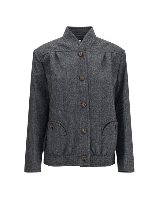 Blazé Milano Gray Blazè Milano Coiba Herringbone Wool Blend Jacket