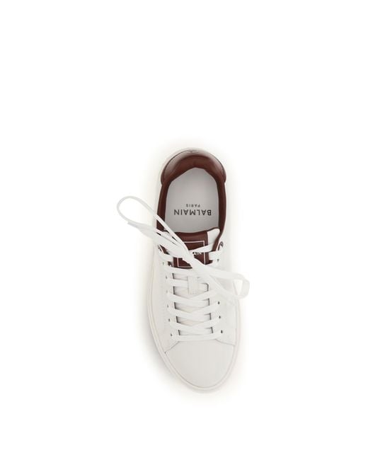 Balmain White B-Court Leather Sneakers