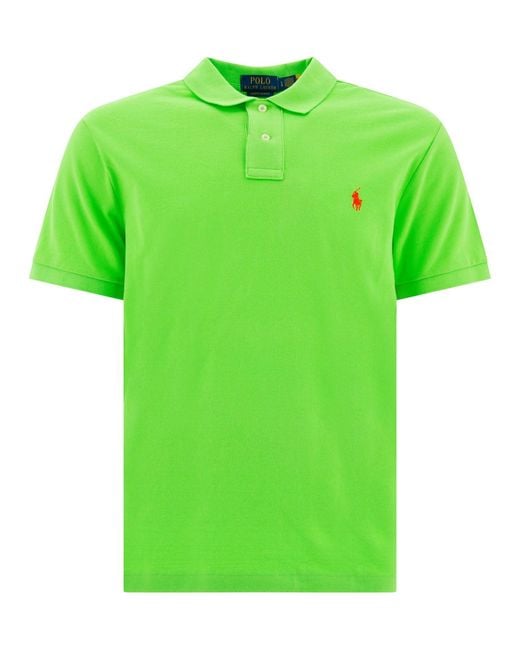 Polo Ralph Lauren Green Pique Polo Shirt for men