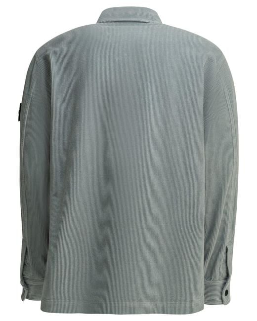 Stone Island Gray Corduroy 800 Overshirt Jacket Light for men