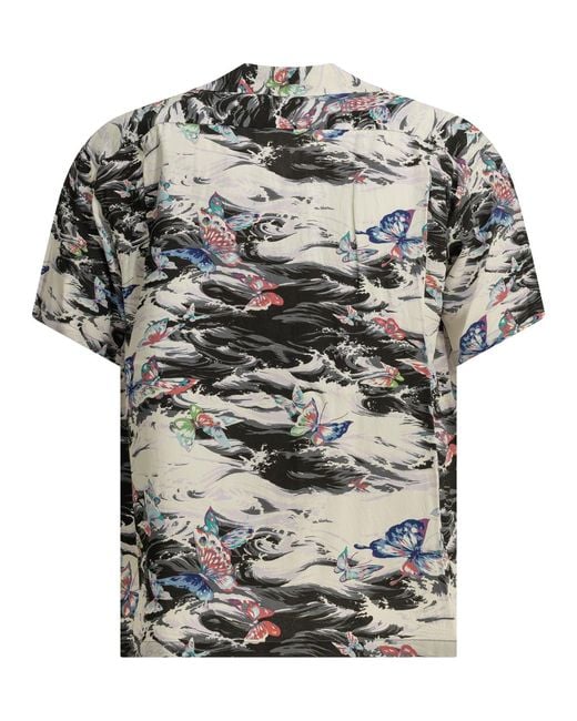 Sun Surf Gray "Butterfly Splash" Casual Shirt for men
