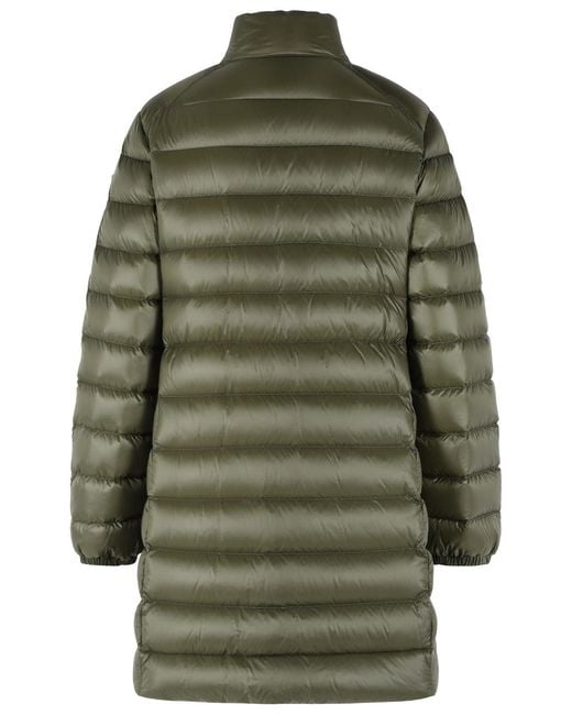 Moncler Green 'Genet' Long Polyamide Down Jacket